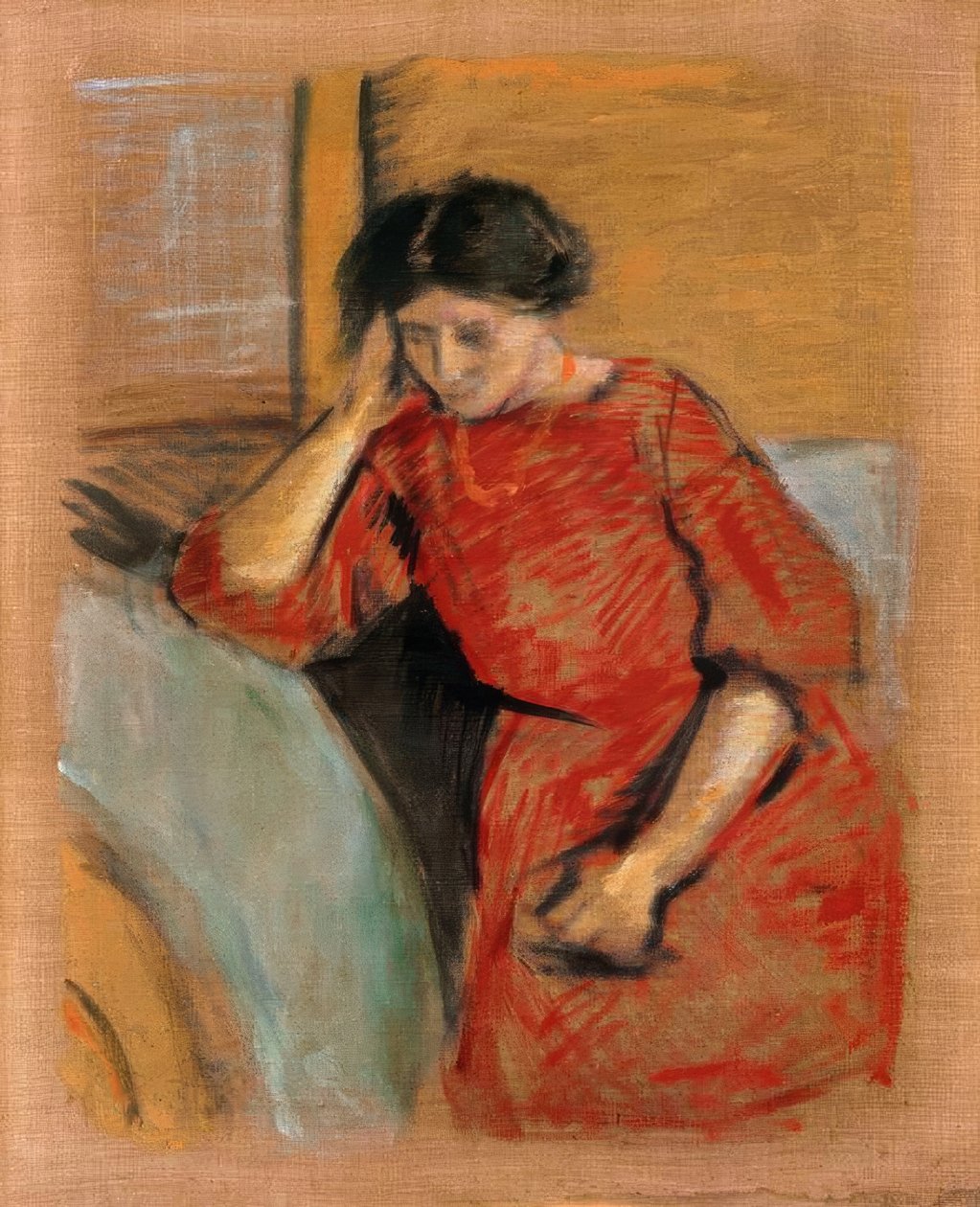 Elisabeth no vestido vermelho de August Macke