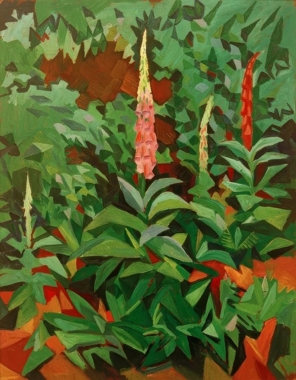 Foxgloves no jardim de August Macke