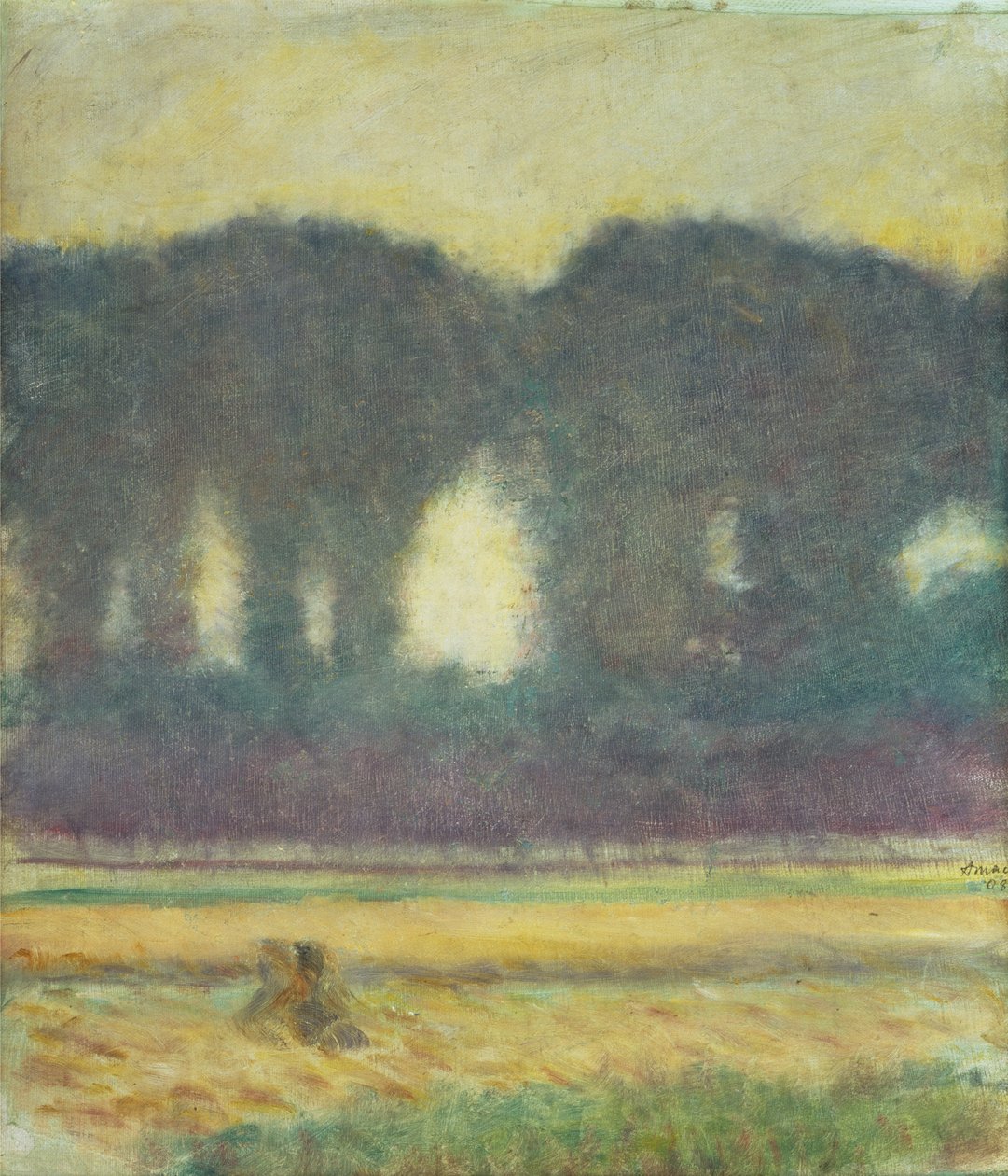 Abetos e um milharal de August Macke