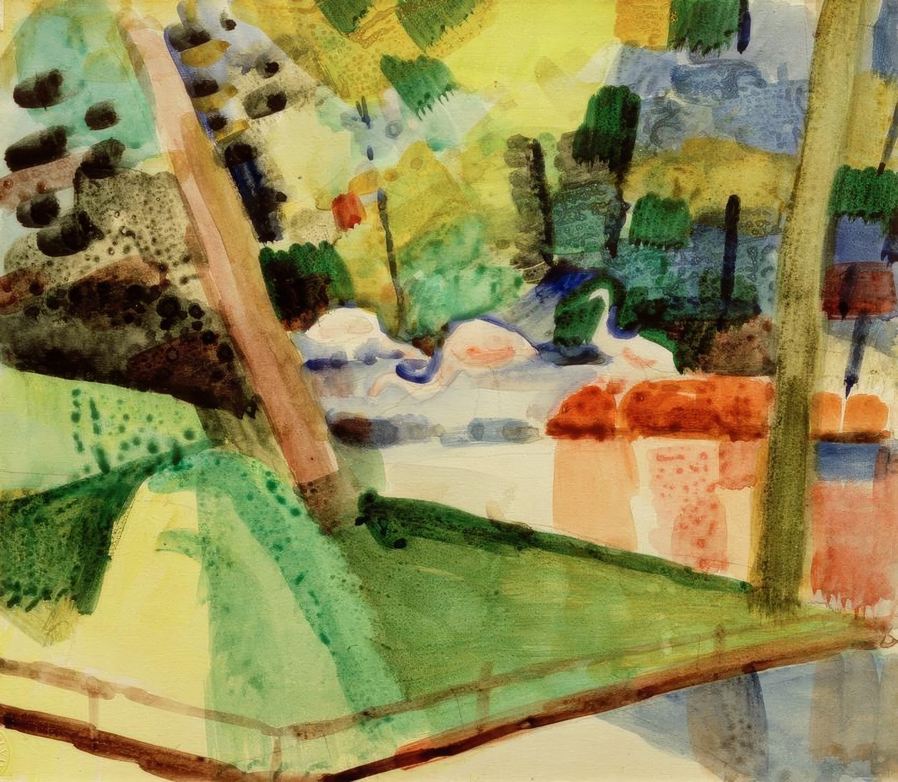 Flamingos no zoológico de August Macke