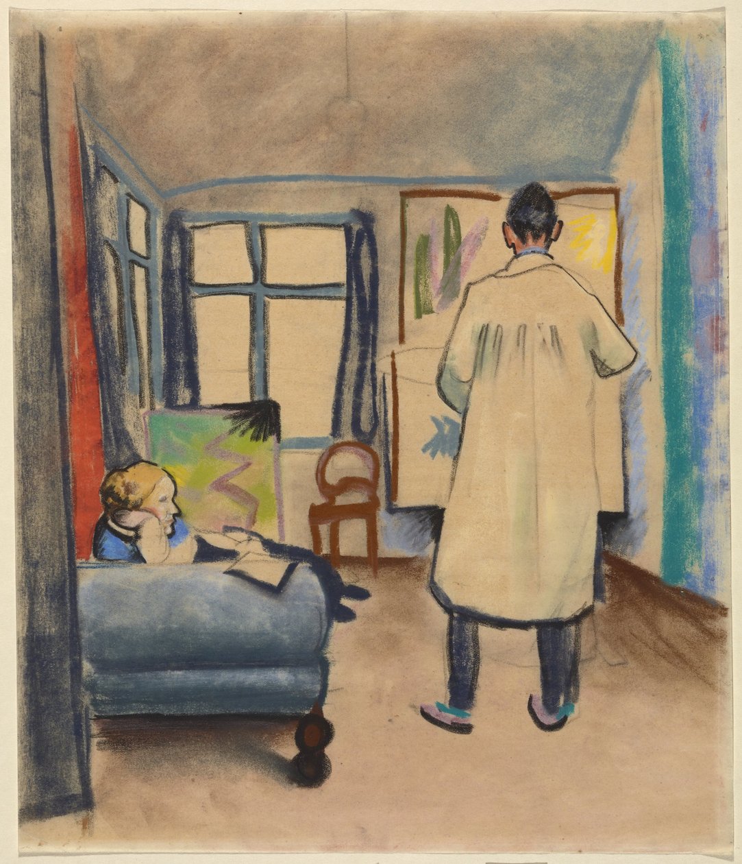 Franz e Maria Marc no estúdio de August Macke em Bonn de August Macke