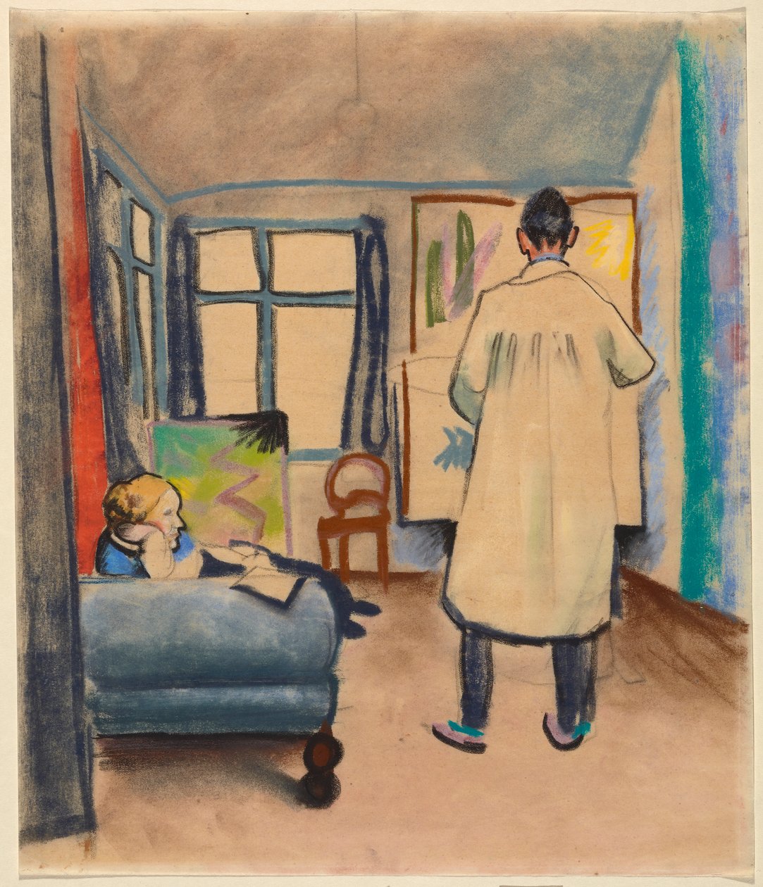 Franz e Maria Marc no ateliê de August Macke em Bona de August Macke