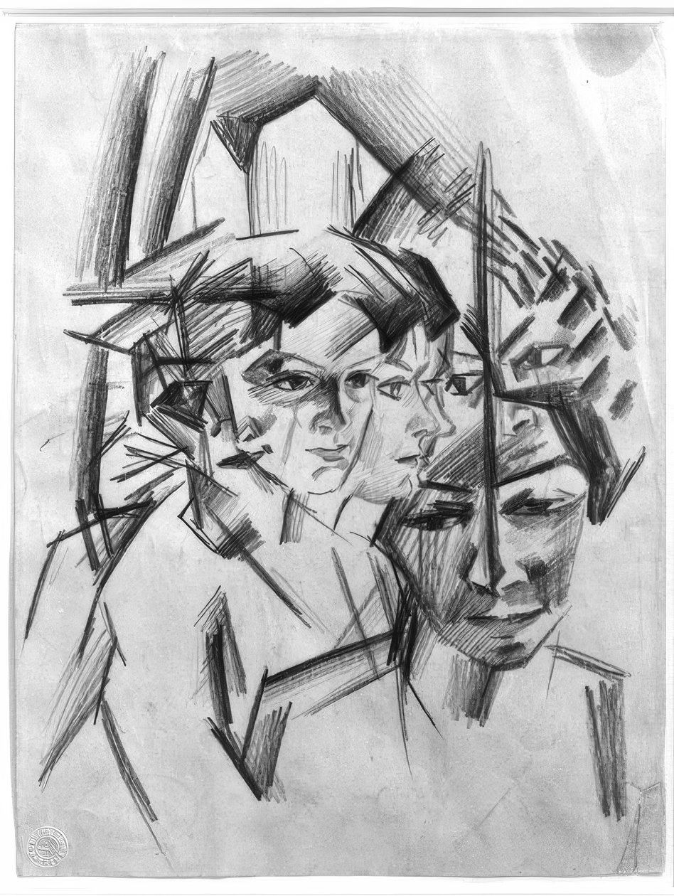 Cabeças futuristas (Elisabeth) de August Macke