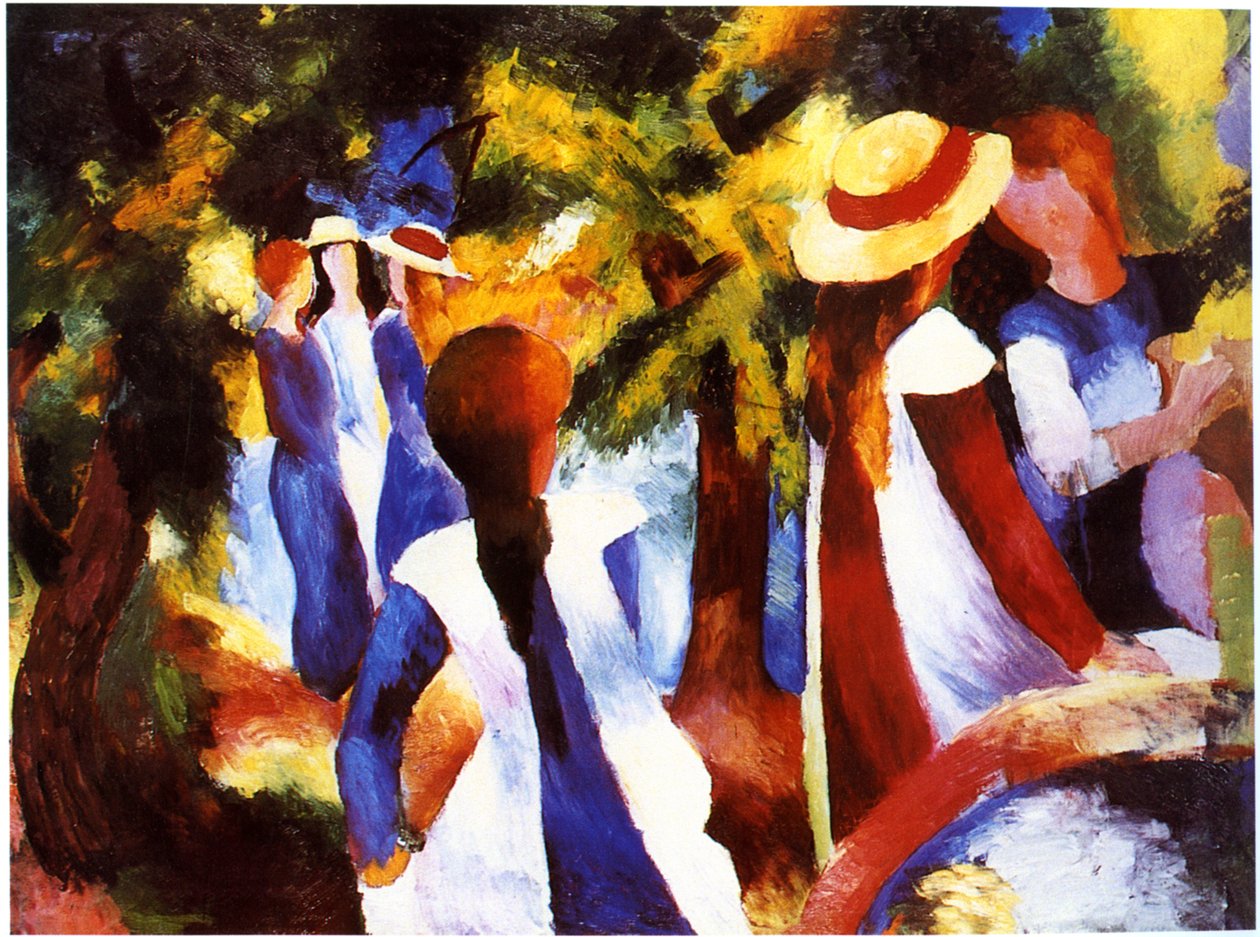 Raparigas sob as árvores de August Macke