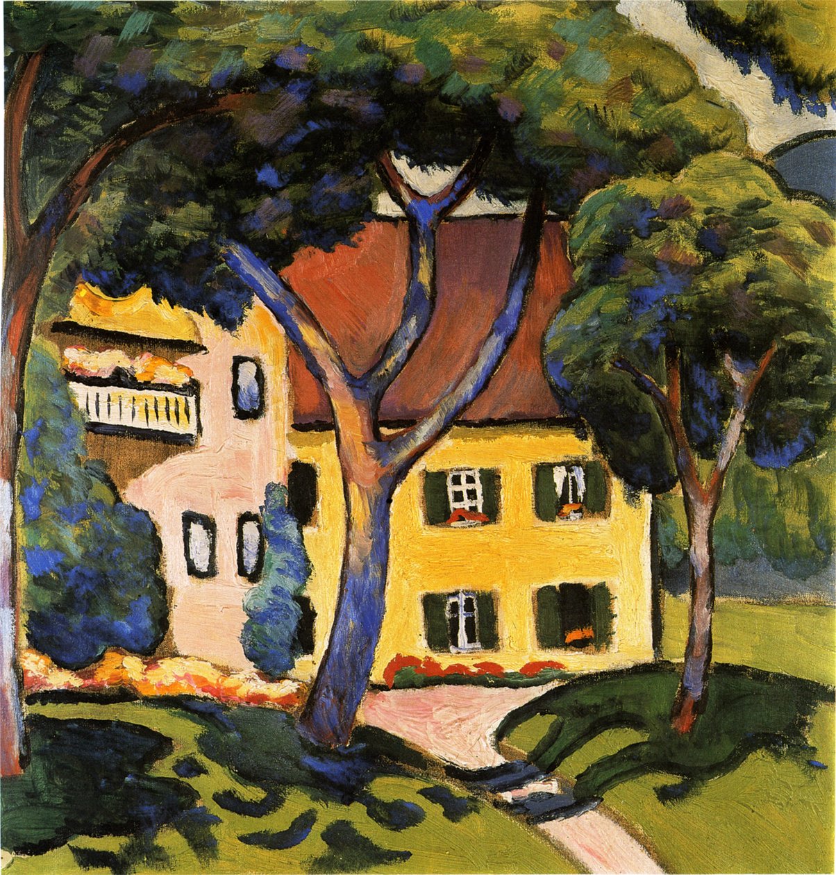 Casa em Tegernsee, 1910. de August Macke