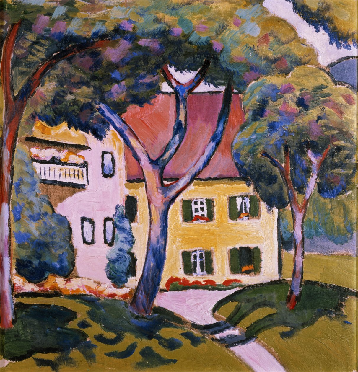 Casa em uma paisagem de August Macke