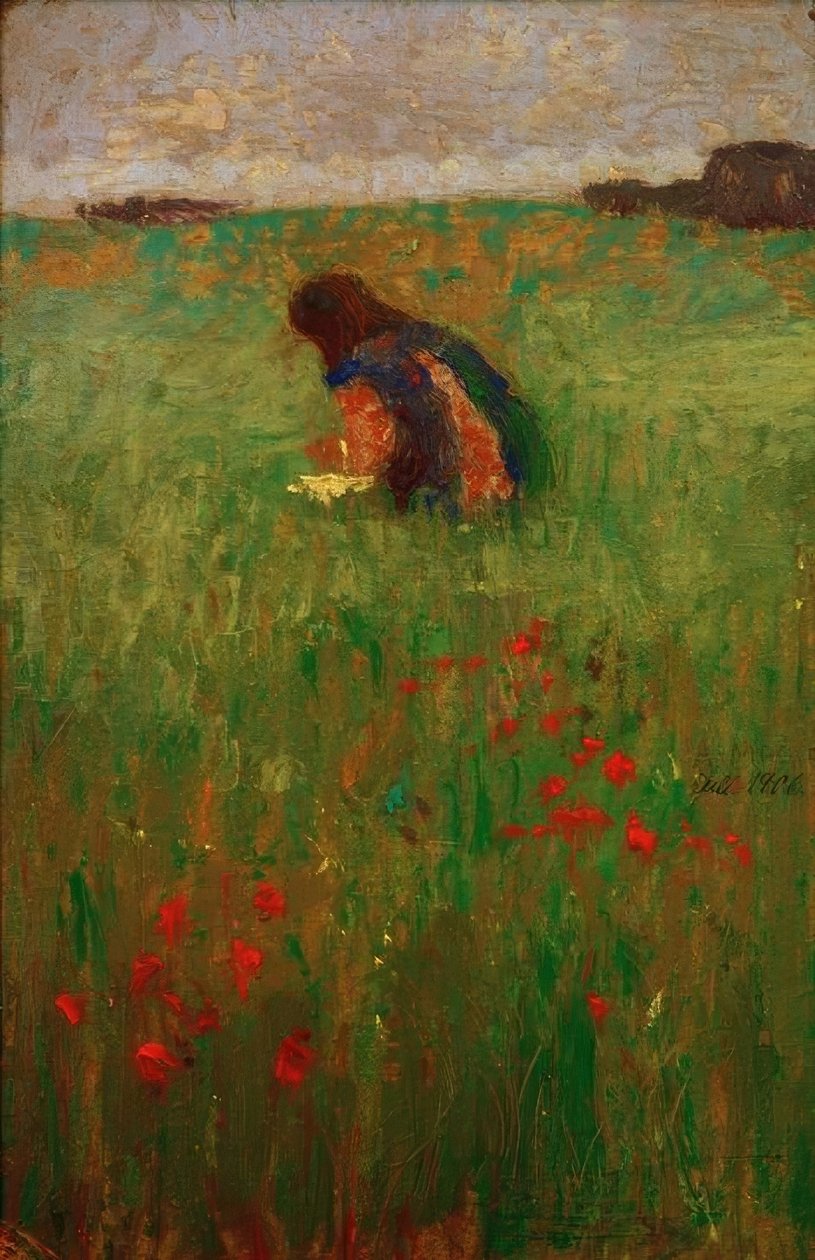 Criança no prado de August Macke