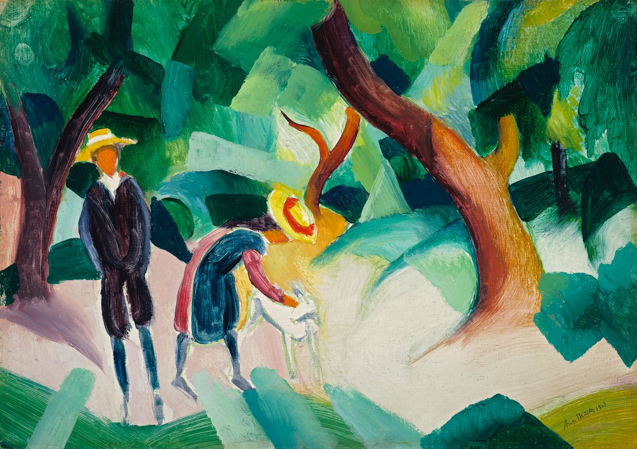 Crianças com uma cabra de August Macke