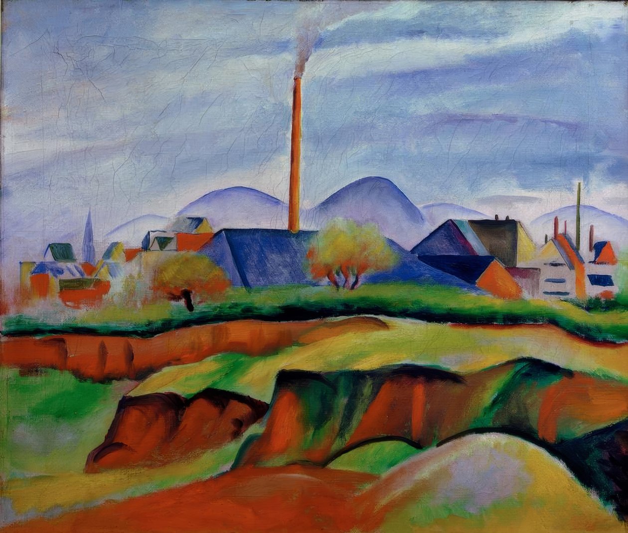 Paisagem com fábrica de August Macke