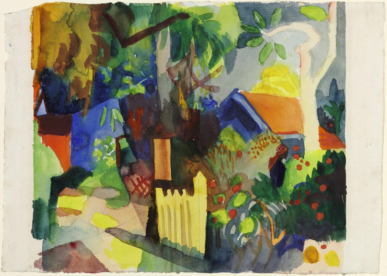 Paisagem com uma árvore clara de August Macke