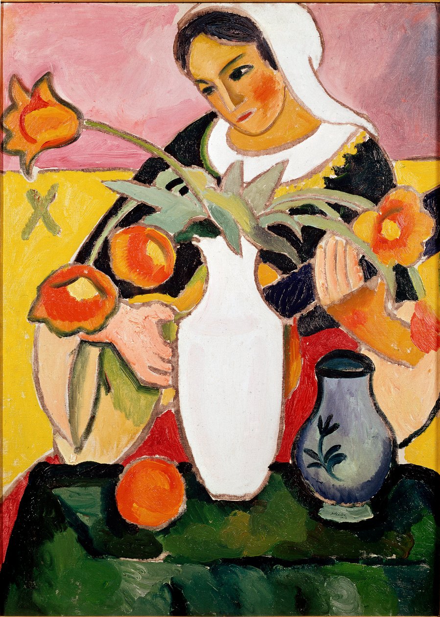 Pintura de alaúde por August Macke (1887-1914) 1910 Paris, galeria de arte moderna de August Macke