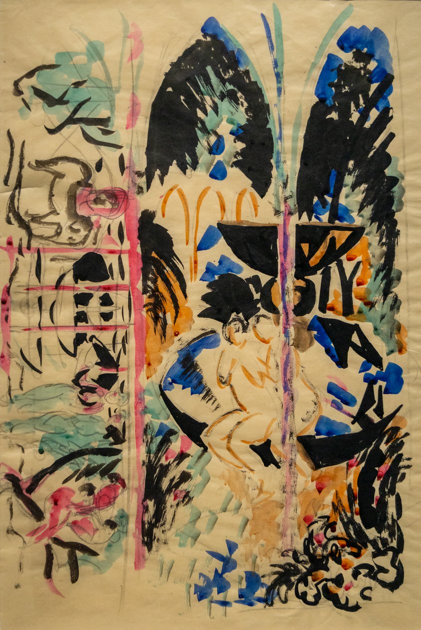 Rapariga na fonte de August Macke
