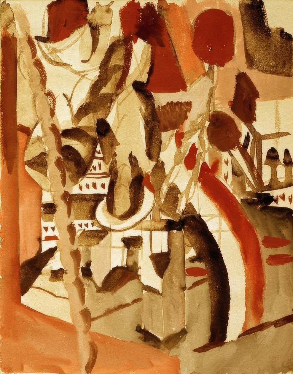 Garota na frente de uma cidade de August Macke
