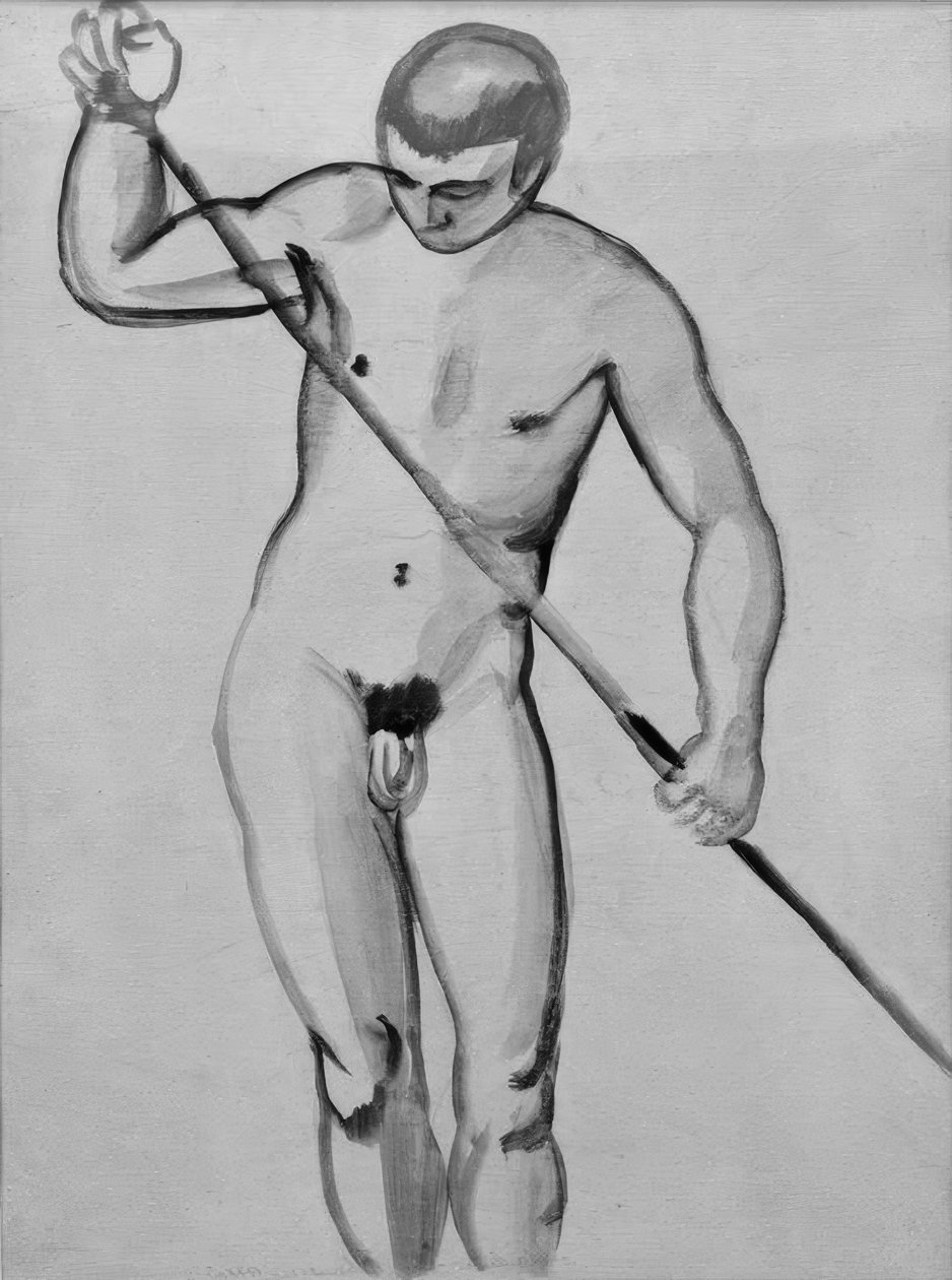 Nu masculino (barqueiro) de August Macke