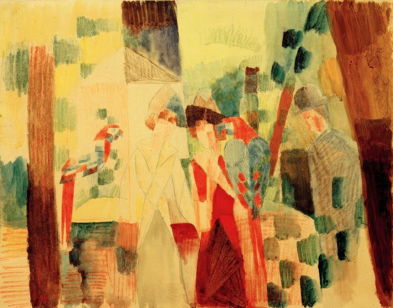 Homem e mulher nos papagaios de August Macke