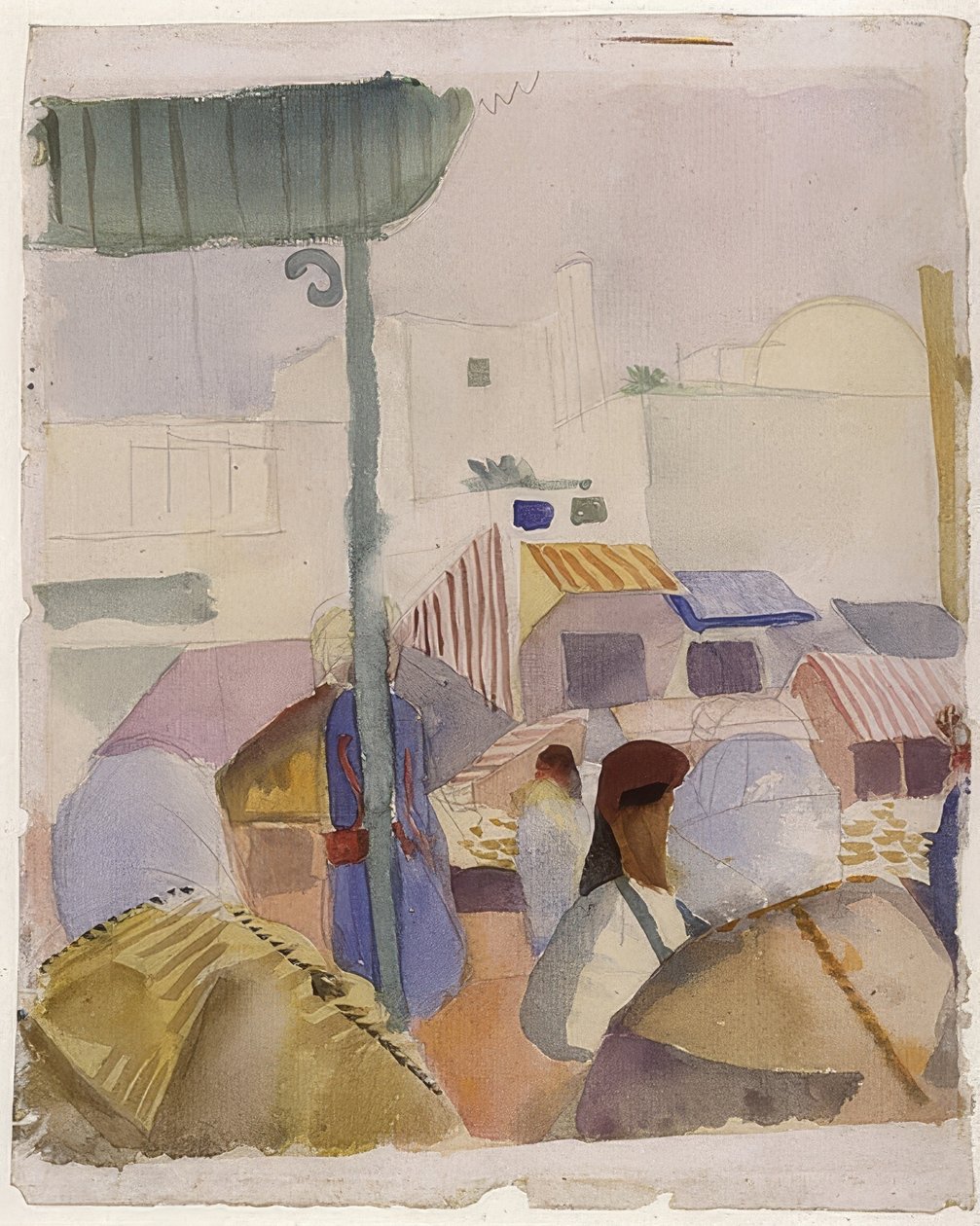 Mercado em Tunis (II). 1914 de August Macke