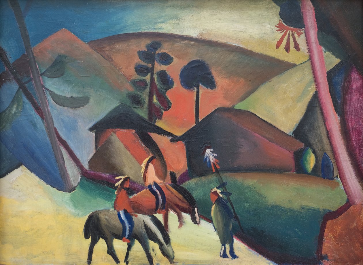 Nativos americanos a cavalo de August Macke