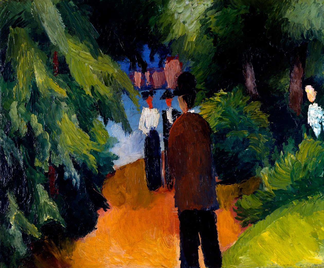 Parque com lago de August Macke