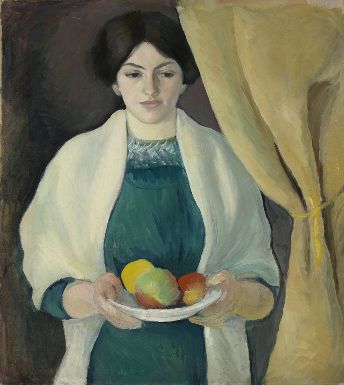 Retrato com maçãs de August Macke