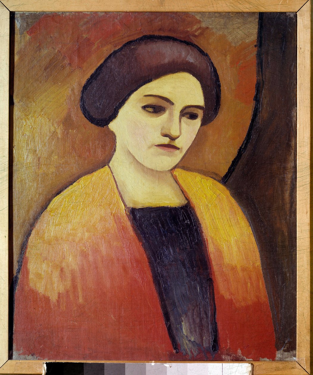 Retrato de Madame Macke, Mulher do Pintor Pintura de August Macke (1887-1914) 1911 Paris, Museu Municipal de Arte Moderna de August Macke