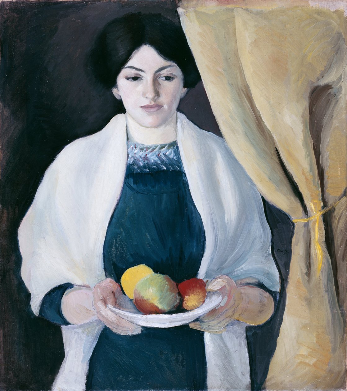 Retrato com maçãs de August Macke