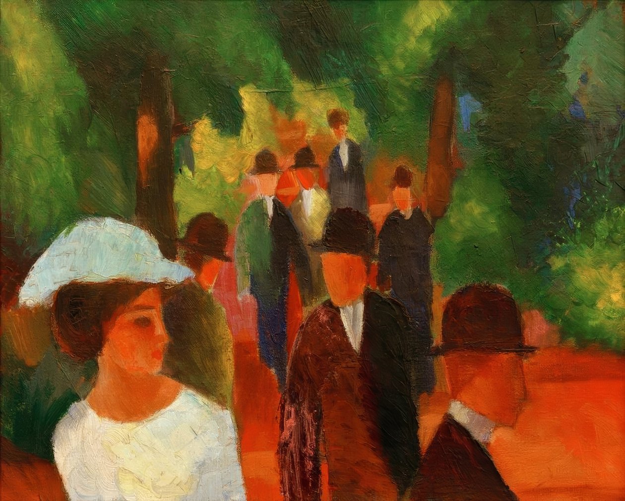 Passeio (com uma garota branca ao meio) de August Macke