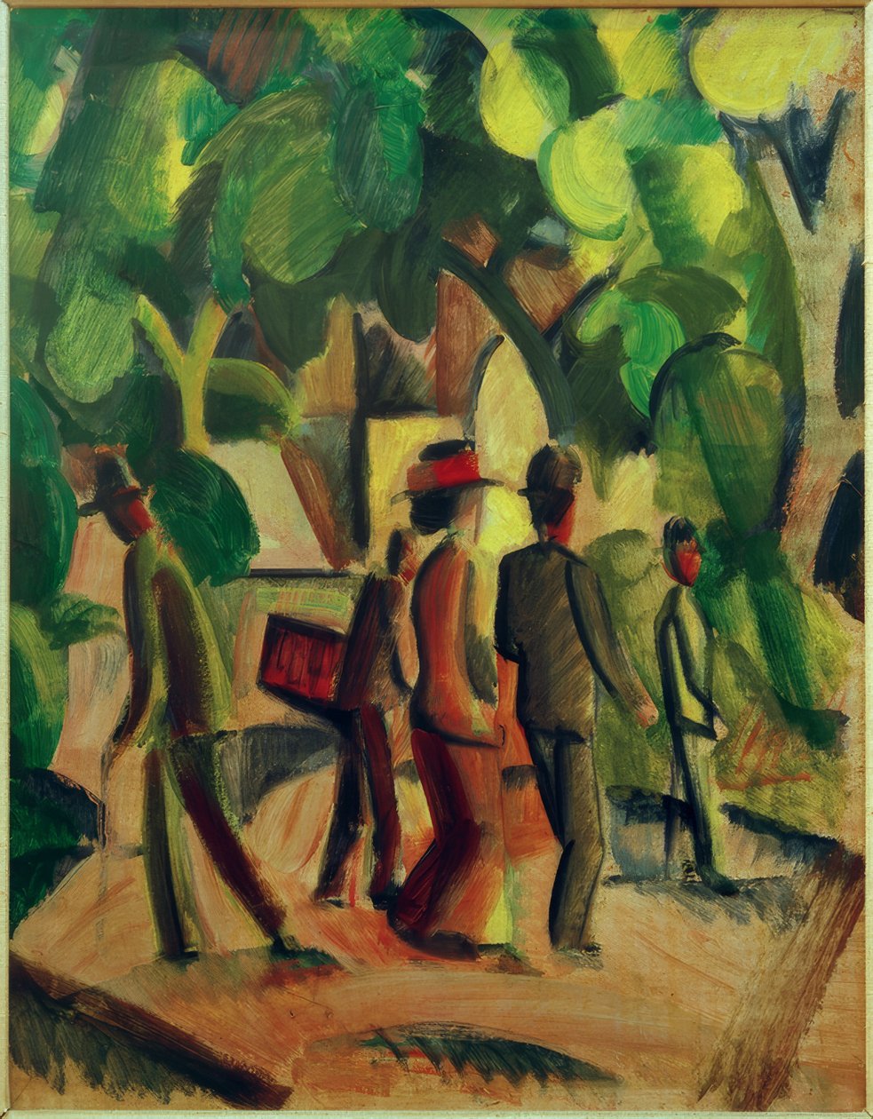 Passeio em marrom e verde de August Macke