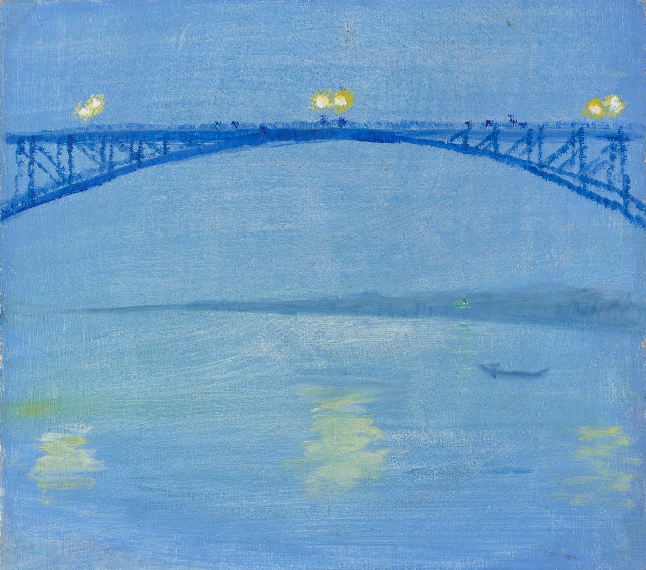 Ponte sobre o Reno ao anoitecer de August Macke