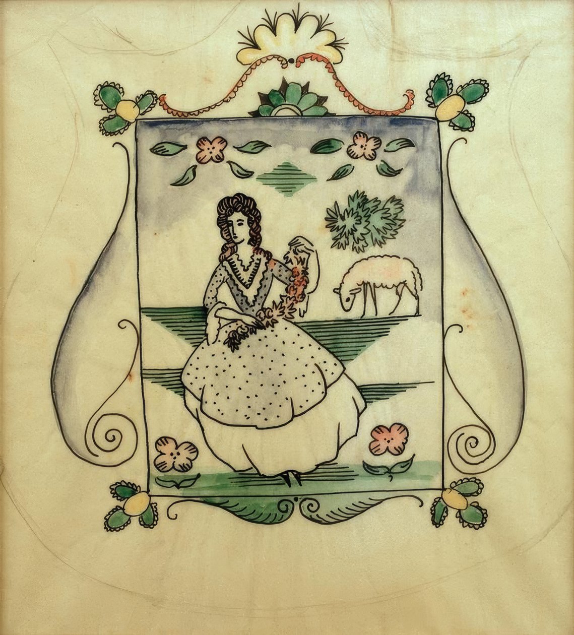 Pastora com uma ovelha de August Macke