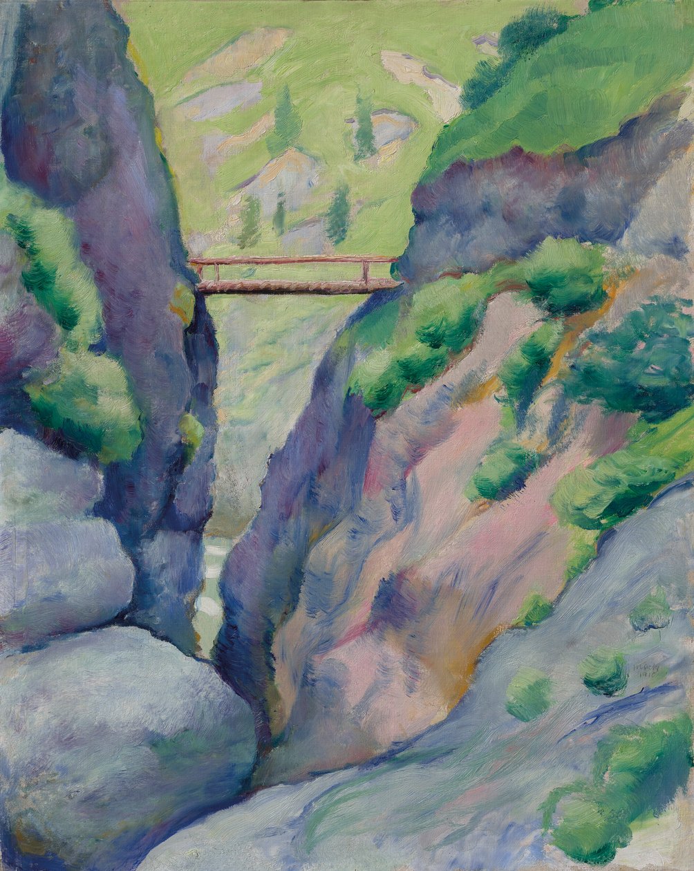 Desfiladeiro em Tegernsee de August Macke