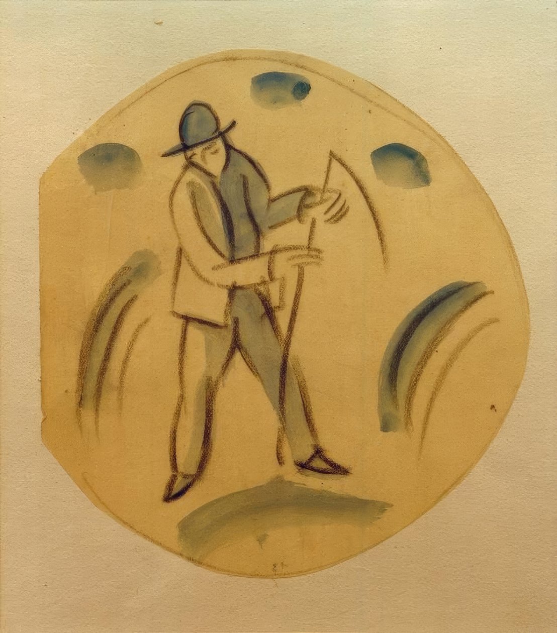 Ceifador, design para um prato de August Macke