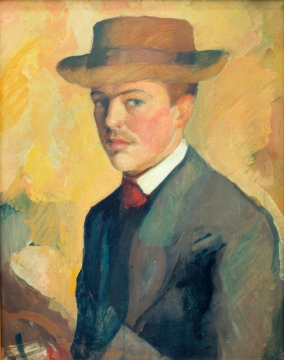 Auto-retrato com chapéu de August Macke