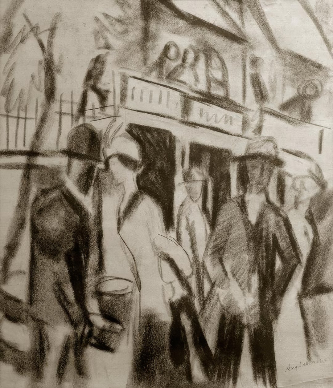 Carrinhos na rua de August Macke