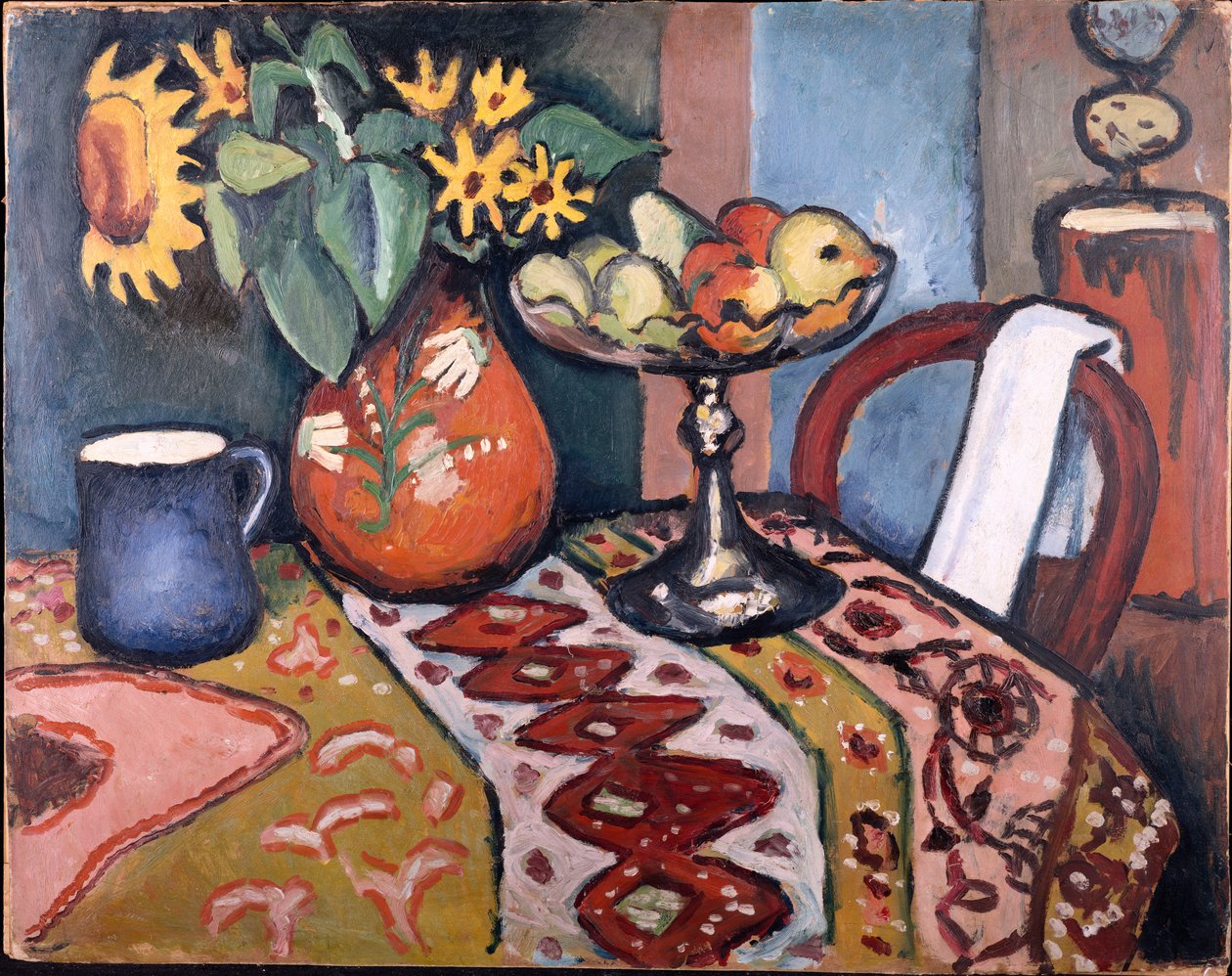 Ainda vida com girassóis II, 1911 de August Macke