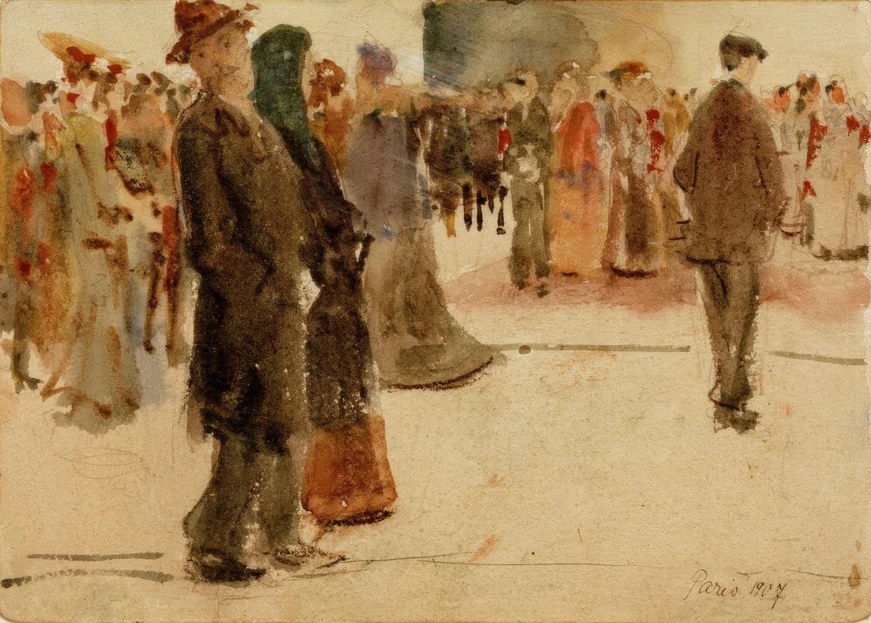 Cena de rua de Paris de August Macke