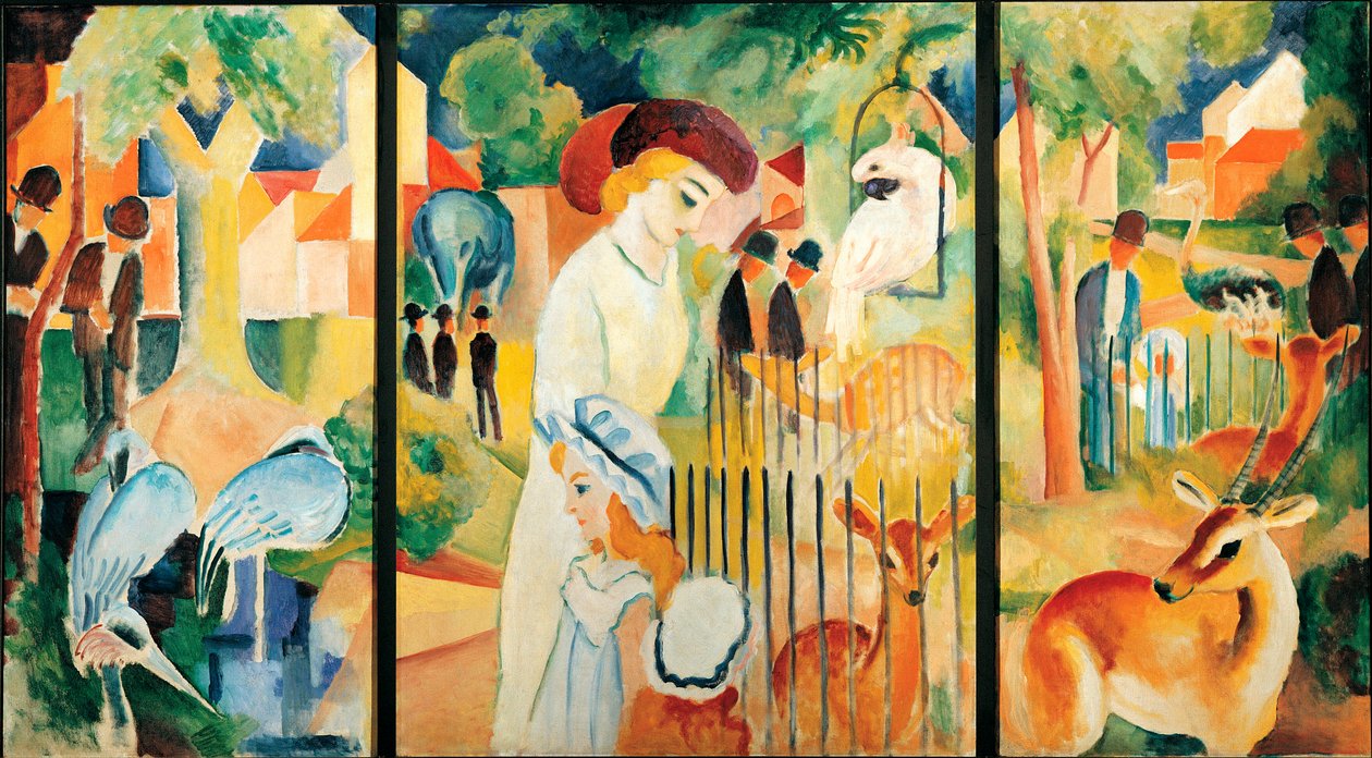 O grande jardim zoológico. Pintura por August Macke (1887-1914) de August Macke