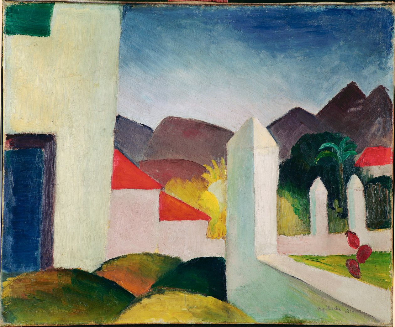 Paisagem tunisina (óleo sobre tela) de August Macke