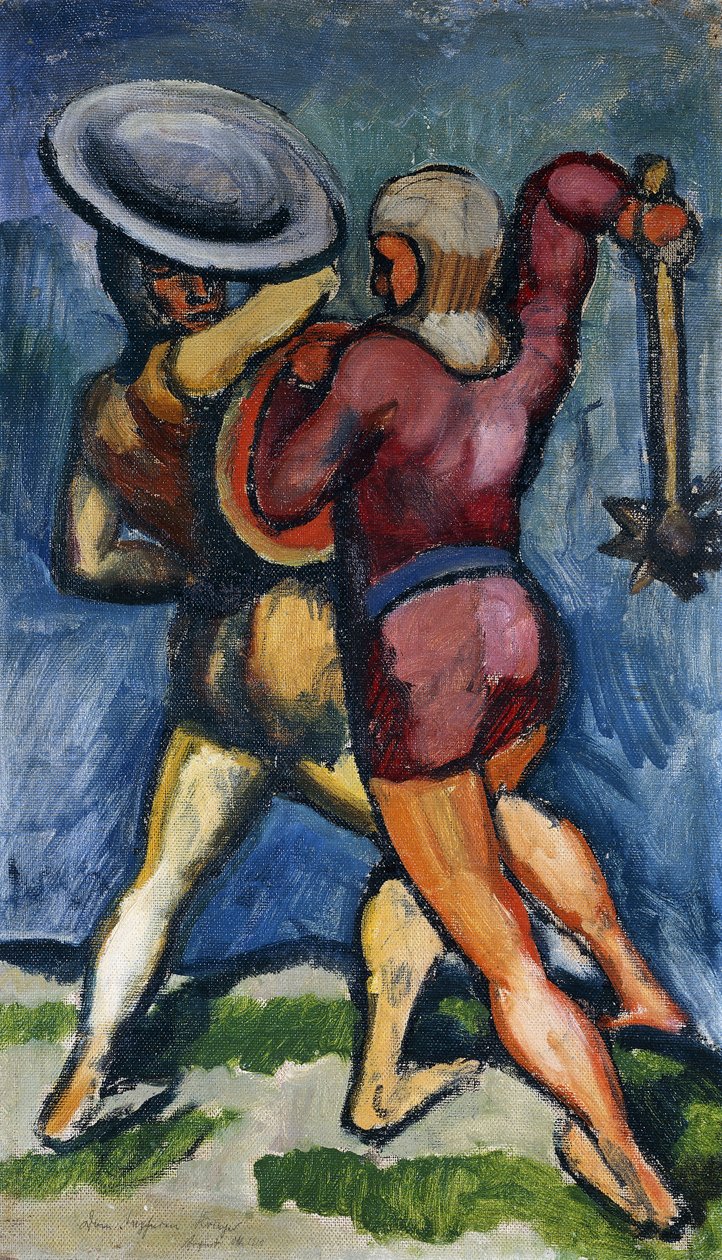 Dois guerreiros; Dois fins de luta, 1910 de August Macke