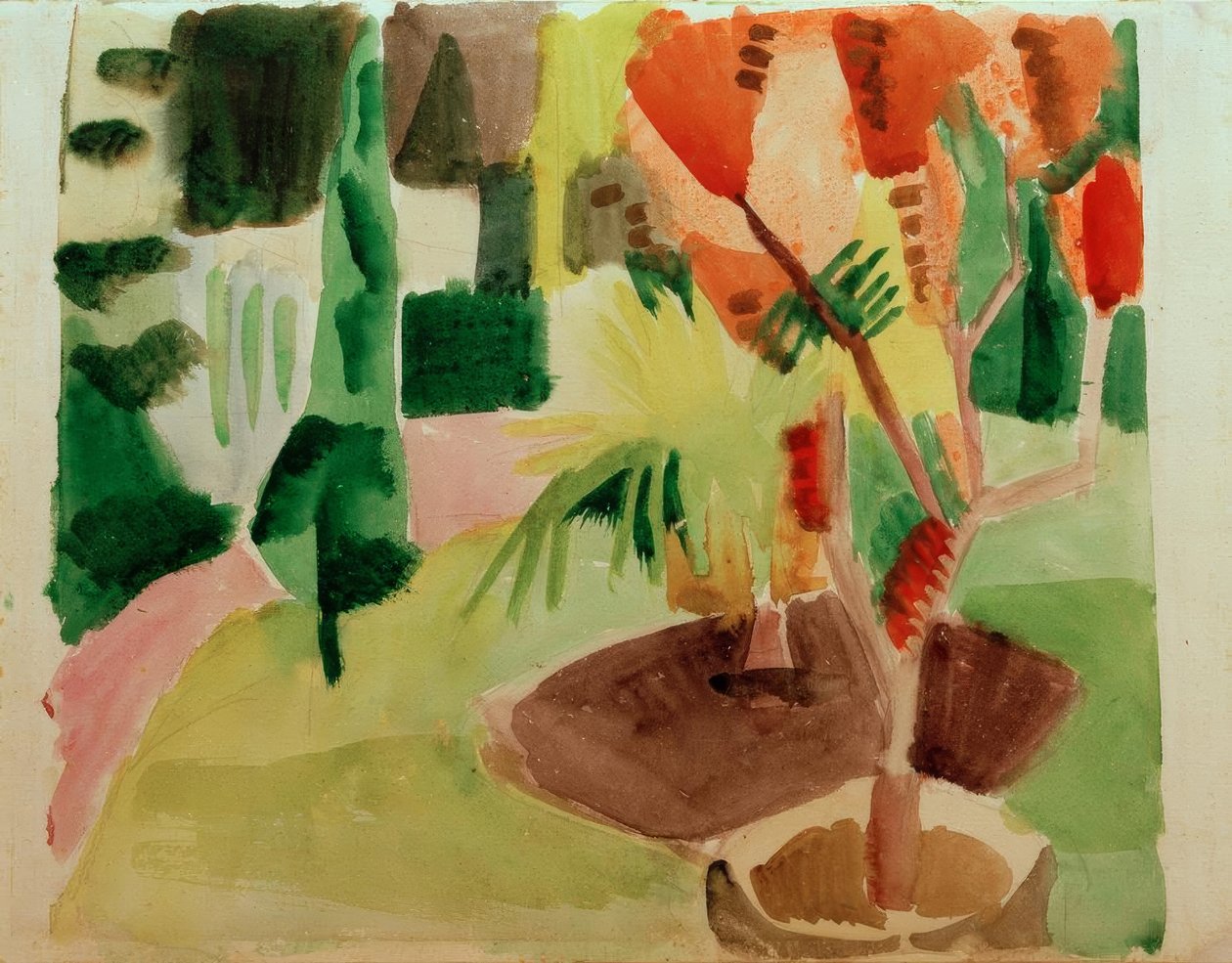 Nosso jardim no lago 2 de August Macke