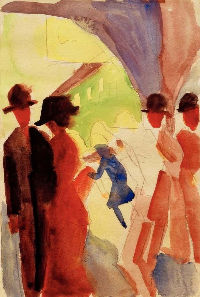 Sob os mandris em Thun I de August Macke