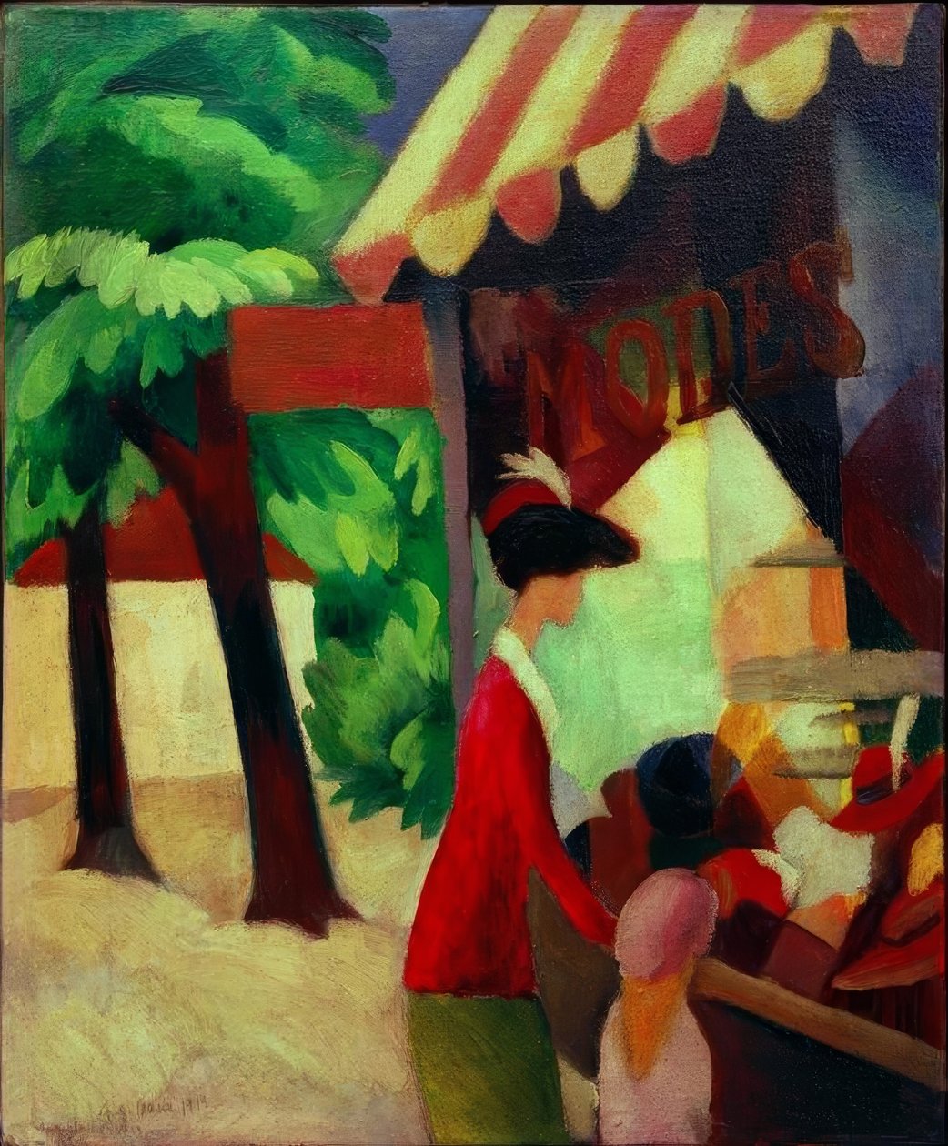 Em frente à chapelaria de August Macke