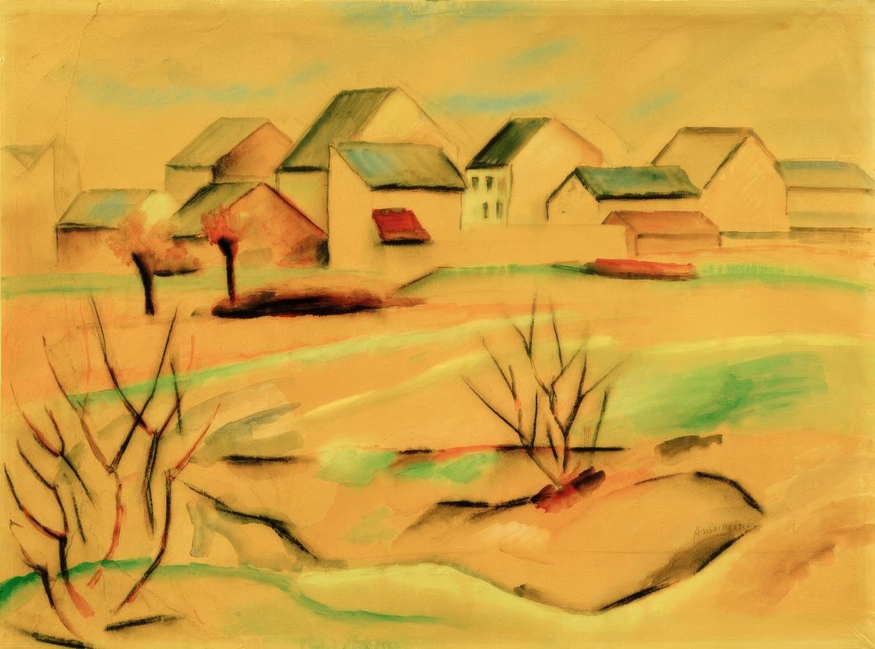 casas suburbanas de August Macke