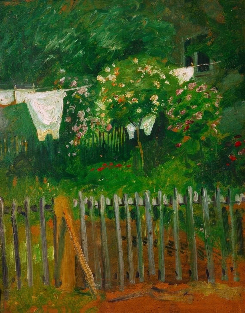 Lavanderia no jardim em Kandern de August Macke
