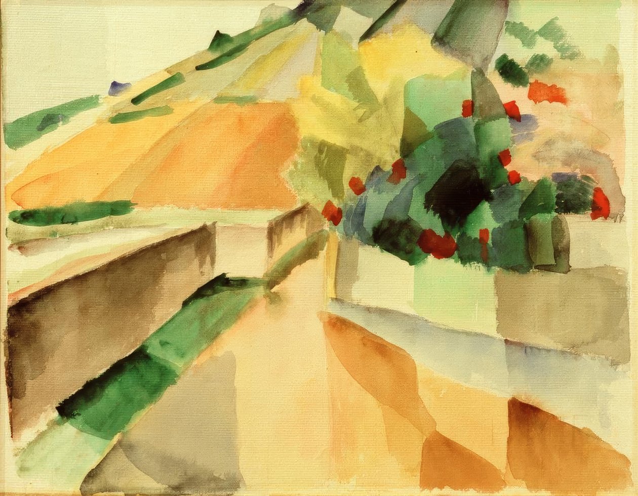 Vinhedos no Murtensee de August Macke