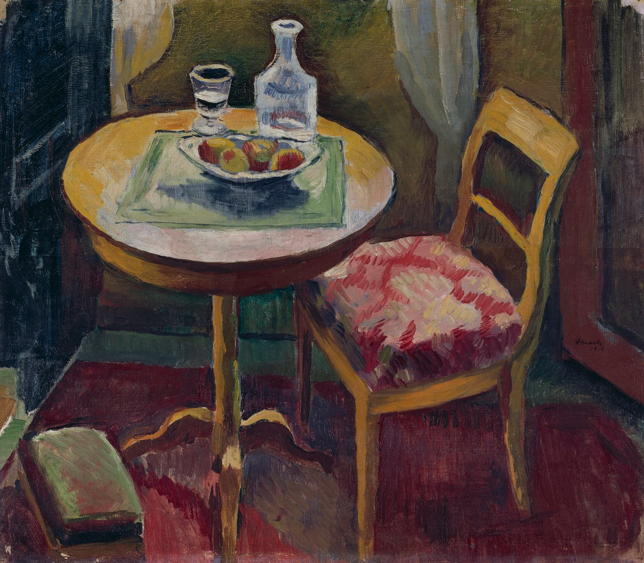Canto da sala de estar em Tegernsee de August Macke