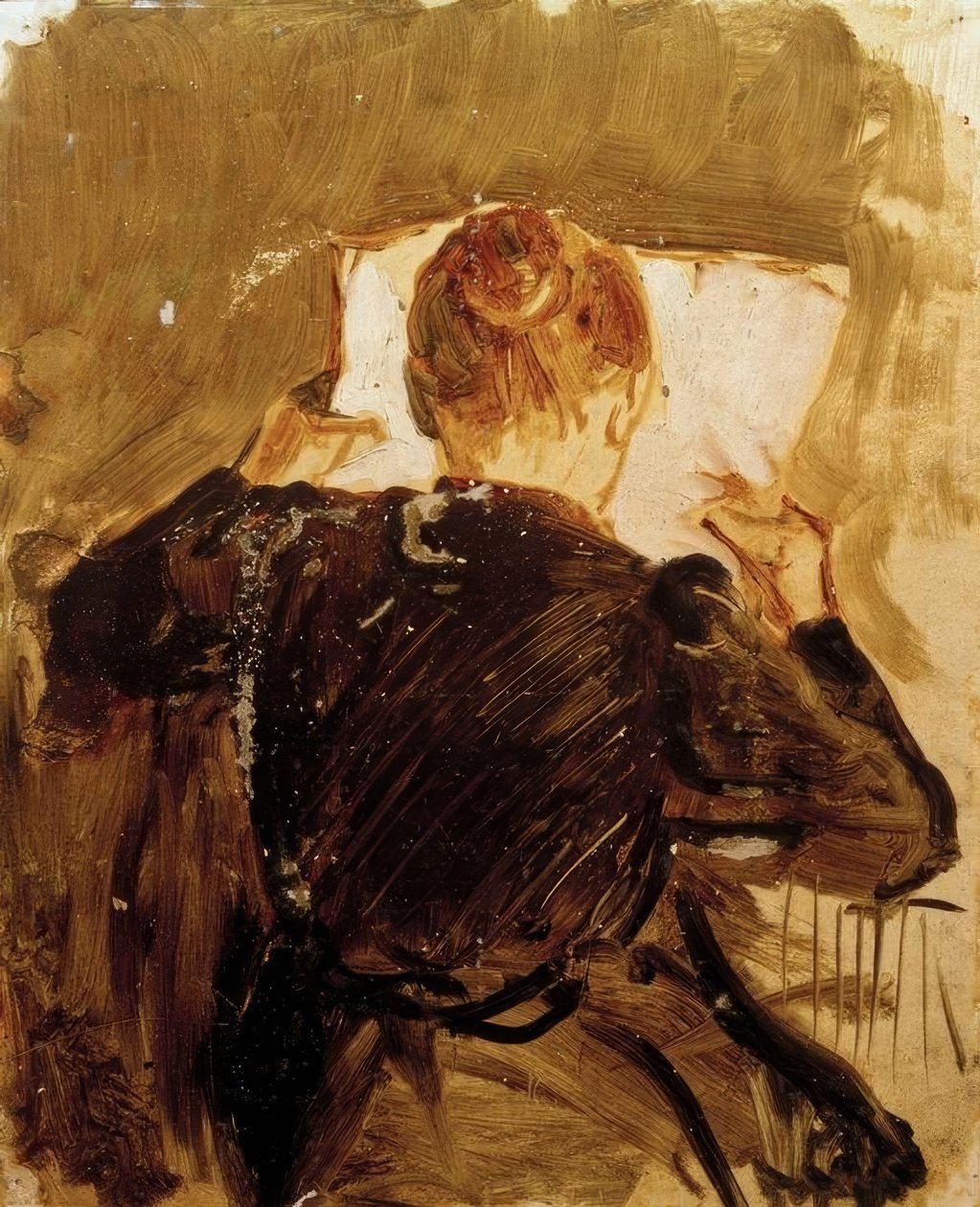 Mulher lendo jornal de August Macke