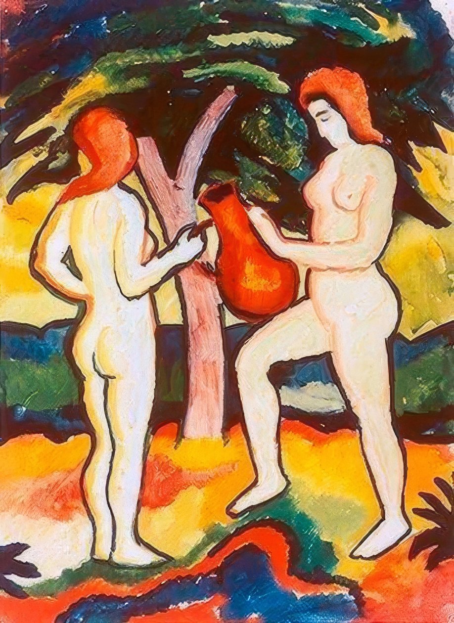 Dois nus com jarro de August Macke