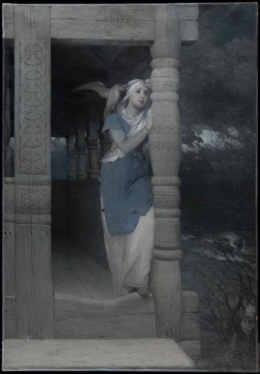 «O lamento de Ingeborg», ilustração para uma nova edição da «Saga de Frithiof», de Esaias Tegnér, publicada em 1888 de August Malmström