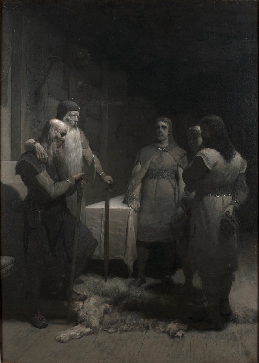 Saga de Frithiof: Rei Bele e Thorsten Vikingsson, década de 1880. de August Malmström