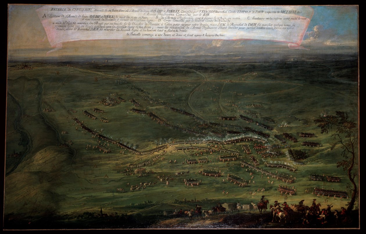Guerra dos Sete Anos: Infantaria Prussiana na Batalha de Kolin de August Querfurt